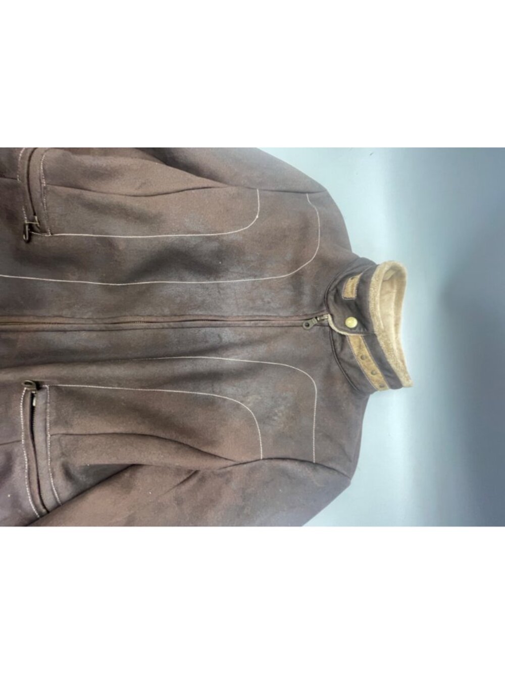 kristen blake women's jacket brown collar zip embellished polyester medium READ - Picture 2 of 11
